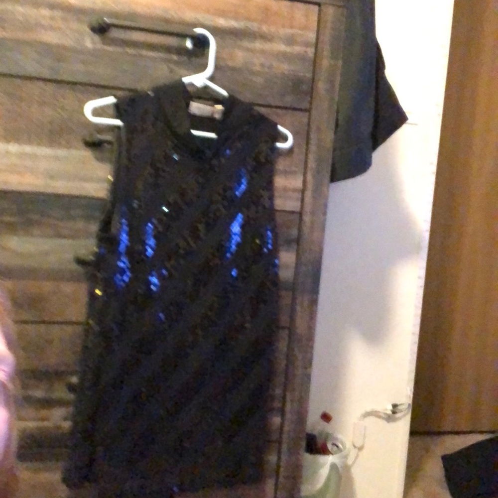 Black open shoulder sparkle dress